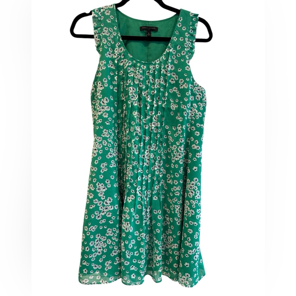 BANANA REPUBLIC Floral Green Sleeveless MINI Dress